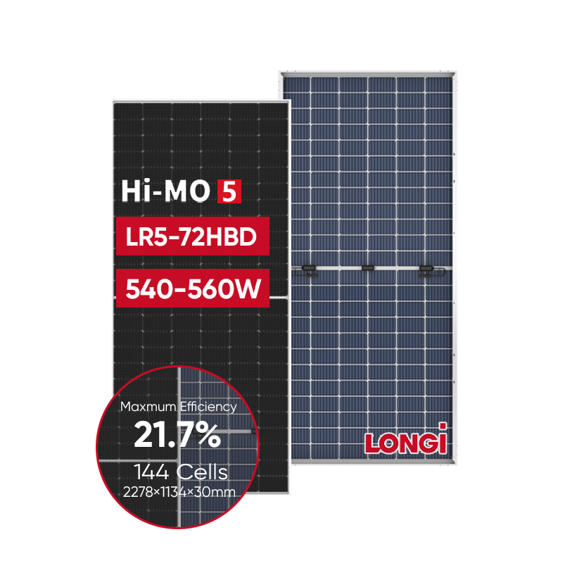 Longi Solar Panel 540W 550W Mono PV Panels Bifacial Panel Solar 580W 600W 700W N Type Glass Glass Longi Himo 5 6 7 Modules