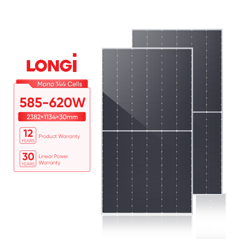 Longi Solar Panel Himo7 LR7-72HGD N-Type Double-Glass PV Module 585W to 620W Half Cell Monocrystalline Silicon 600W Solar Panel