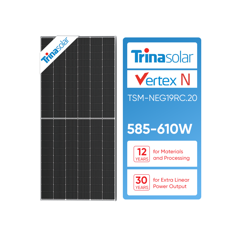 Trina Solar Panels with dual glass n type 585w 590w 595w 600w 605w 610Watts Mono Photovoltaic Modules Solar Panels Manufacturers