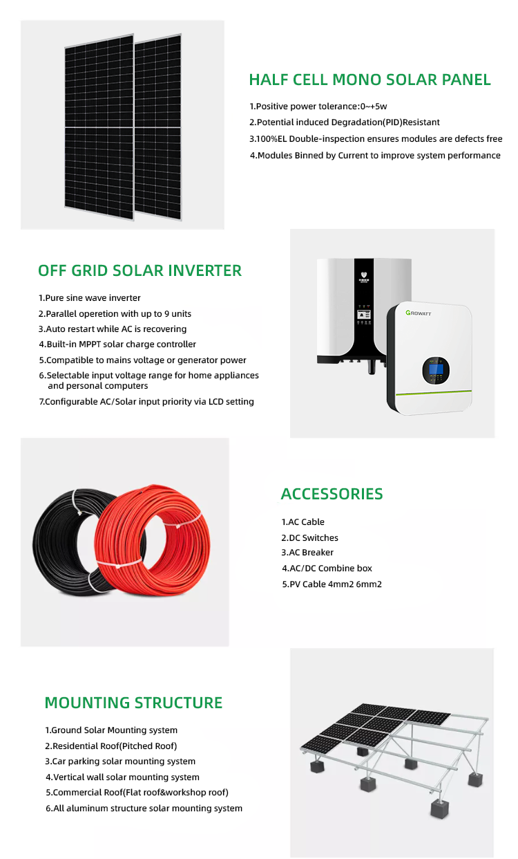 Complete 10KW Solar Energy System with Lithium Ion Battery Includes 5KW 20KW Solar Kit 15KW Off Grid Solar Power System for Home