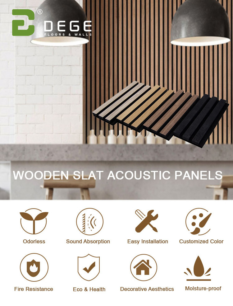 3D Mdf wood Pet Strip Sound-Absorbing fluted panel Acoustic Board Solid oak Wooden soundproof Slat Panel For Wall Panels ceiling