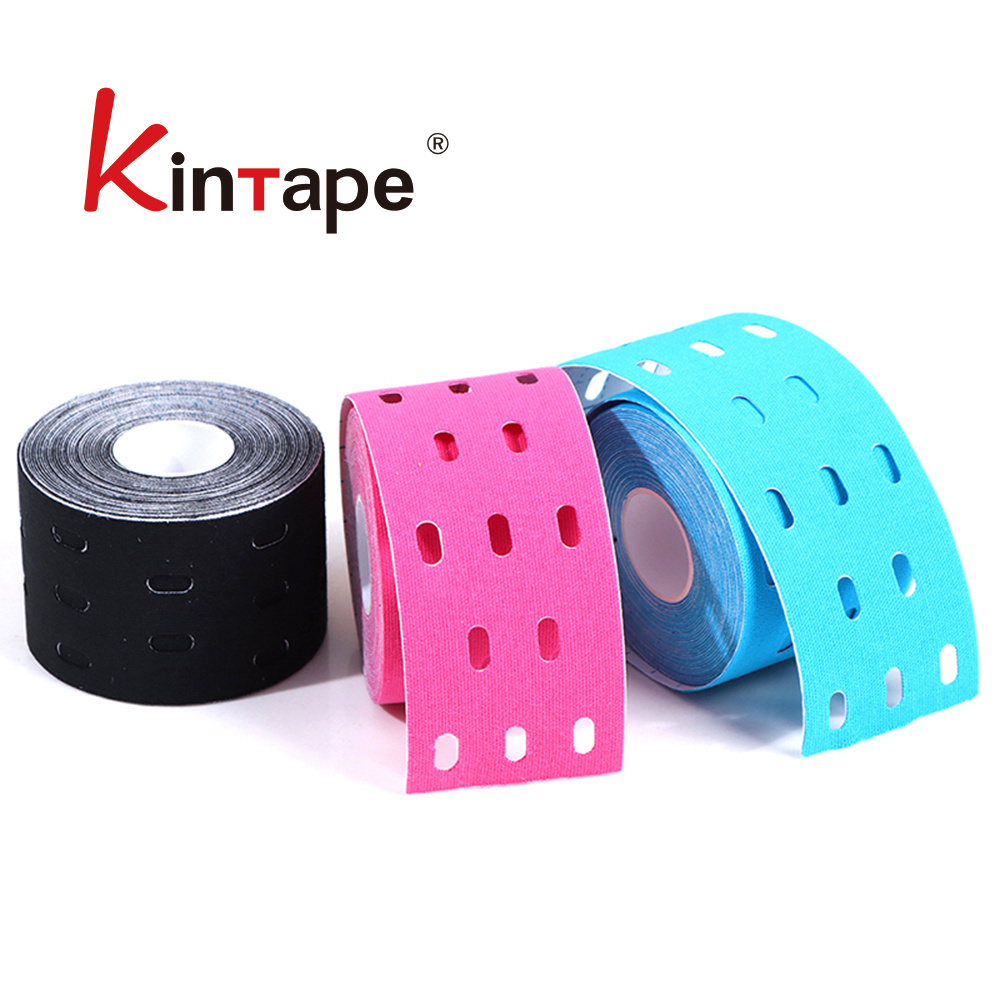 Punched Kinesiology Tape Breathable Elastic Perforated Sports Tape Stress Pain Relief Muscle Support Athletic Tape