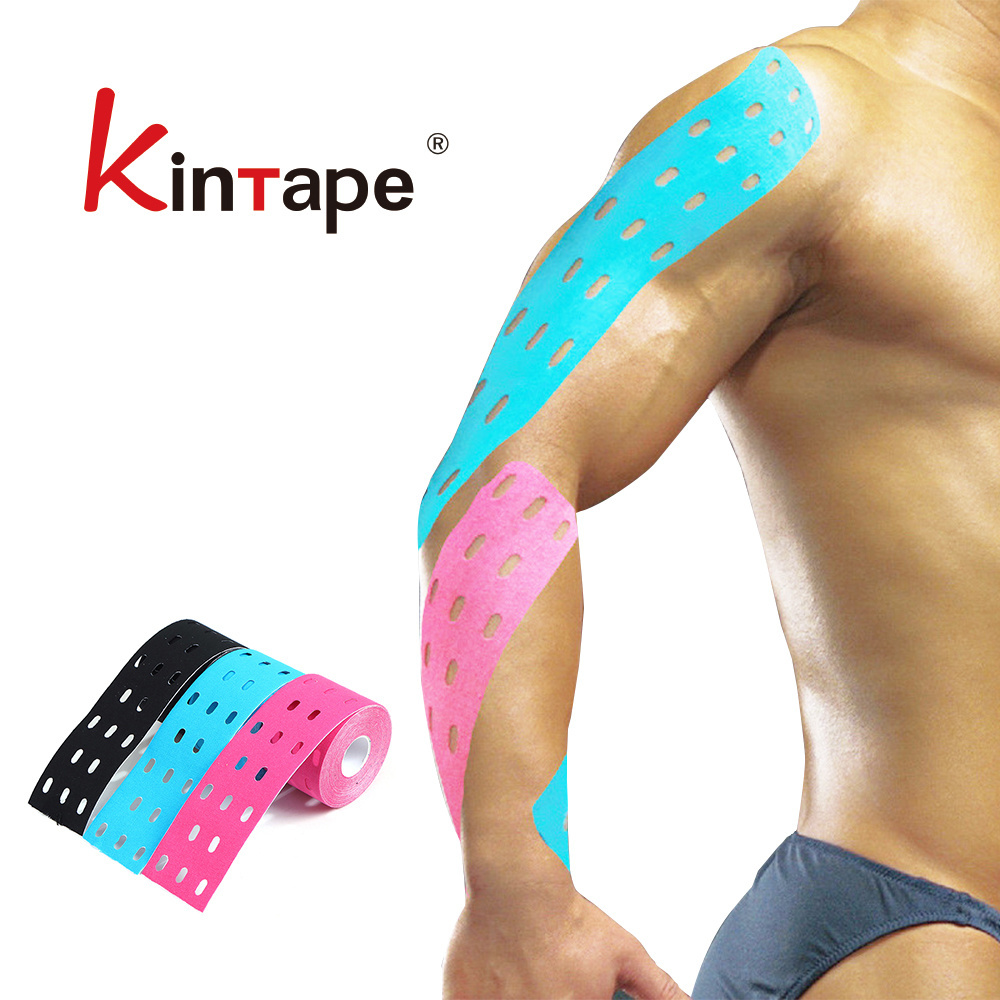 Punched Kinesiology Tape Breathable Elastic Perforated Sports Tape Stress Pain Relief Muscle Support Athletic Tape