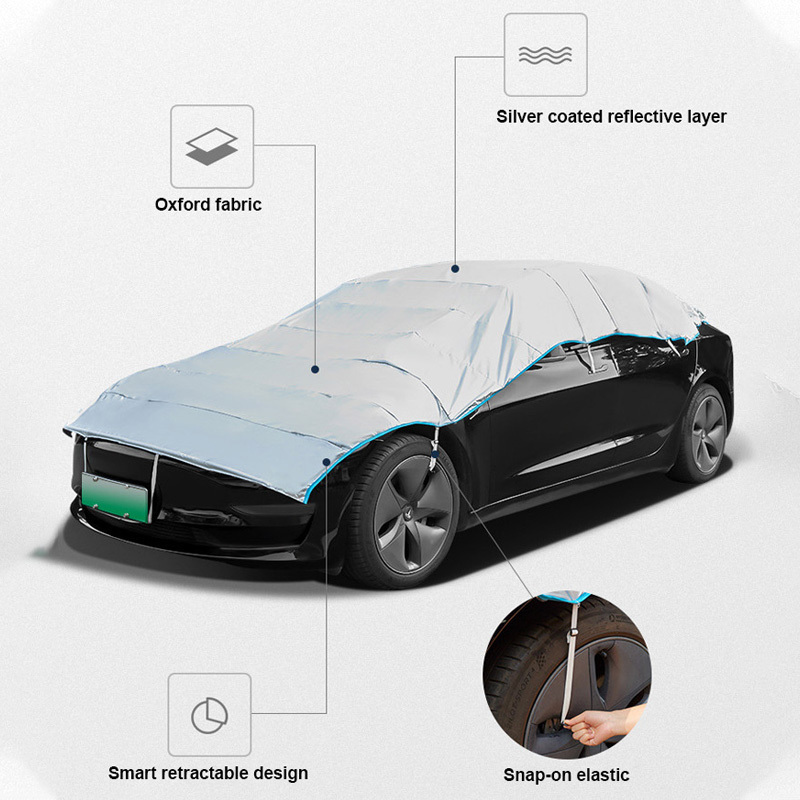 2022 All Weather Protection Outdoor Sunshade Snowproof Dustproof retractable auto cover Car Cover For Tesla Model y 2021