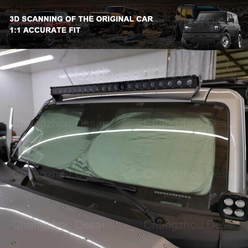 Effective Sun Protection Foldable and Portable High-Quality Front Windshield Sunshade for Ford Bronco 2021 2022 2023