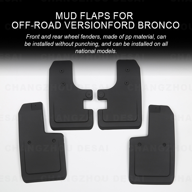 Car extior accessories body part no drilling fender flare mudguard Mud flaps for Ford Bronco 4 door 2021 2022 2023