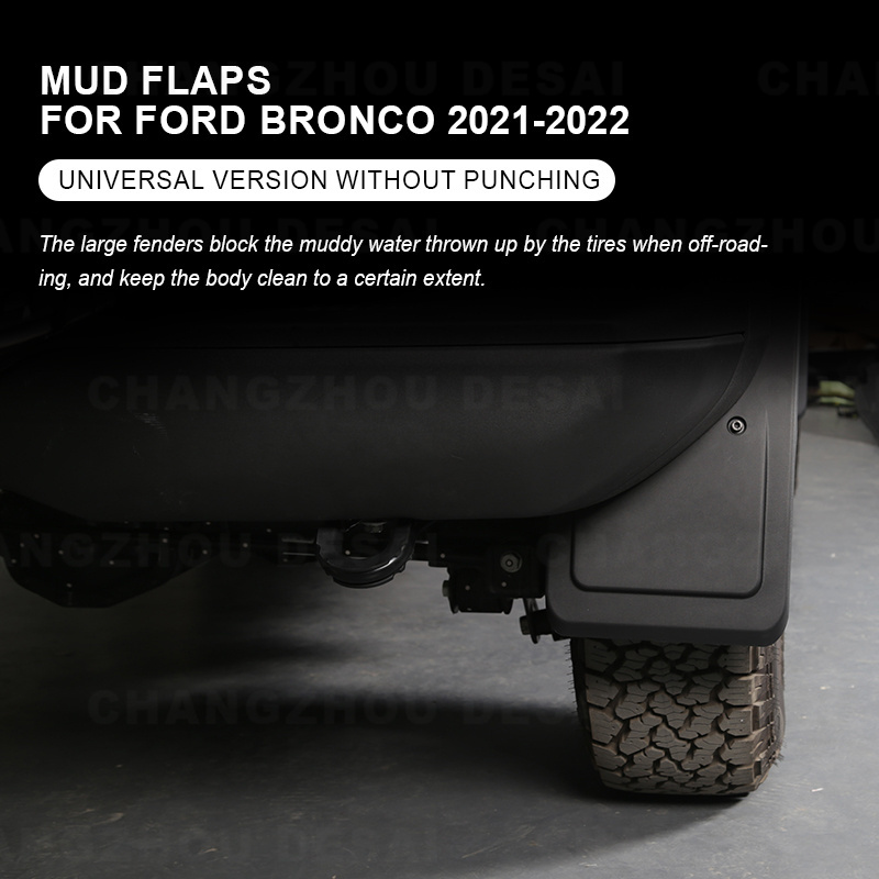 Car extior accessories body part no drilling fender flare mudguard Mud flaps for Ford Bronco 4 door 2021 2022 2023