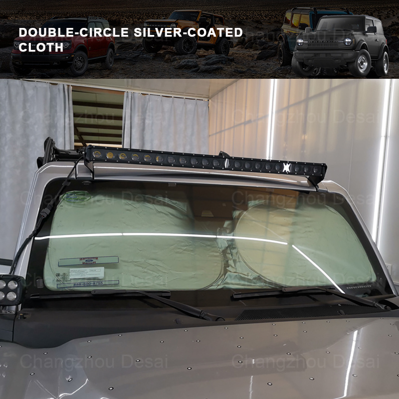 Effective Sun Protection Foldable and Portable High-Quality Front Windshield Sunshade for Ford Bronco 2021 2022 2023