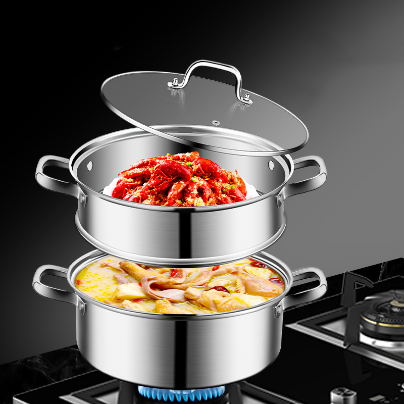 Premium Durable Material Kitchen Cooking Tool 3-layer Stainless Steel Pot Food Steamer