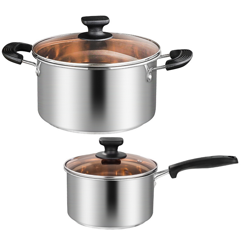 Stainless Steel 5 Pcs Cookware Non Stick Pots Sets Nonstick Casserole Kitchenware Ollas Cooking Pot Set