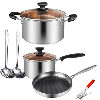 Stainless Steel 5 Pcs Cookware Non Stick Pots Sets Nonstick Casserole Kitchenware Ollas Cooking Pot Set