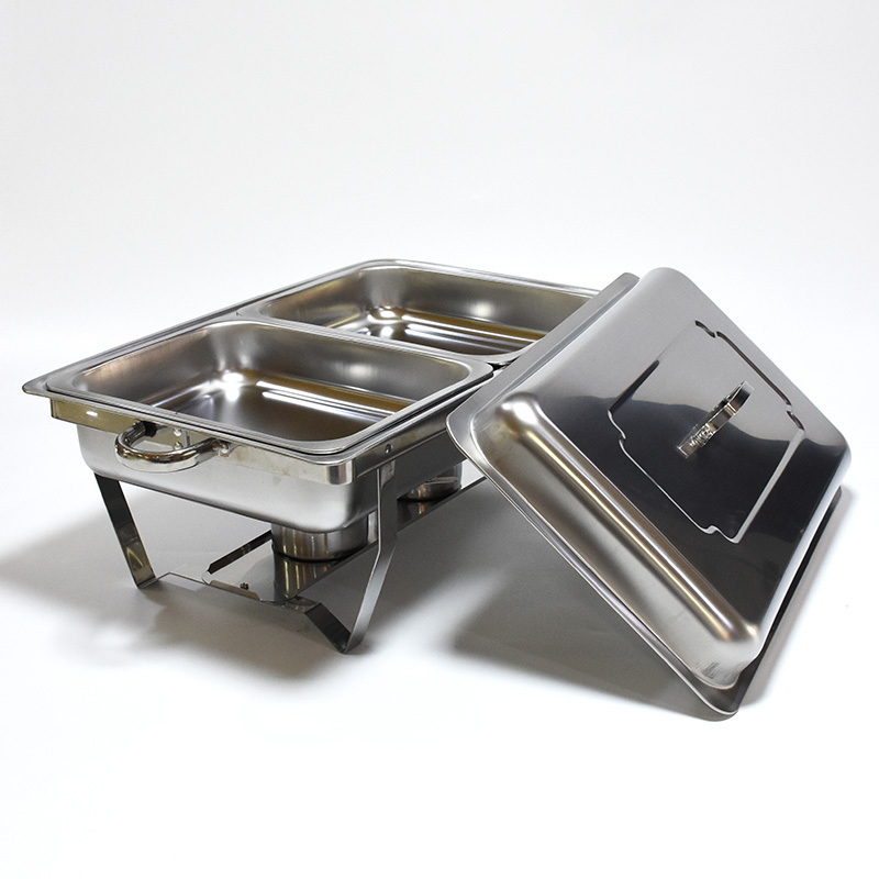 High-end hotel restaurant stainless steel with cover Chefing Dish Food Warmer Chafing buffet stove