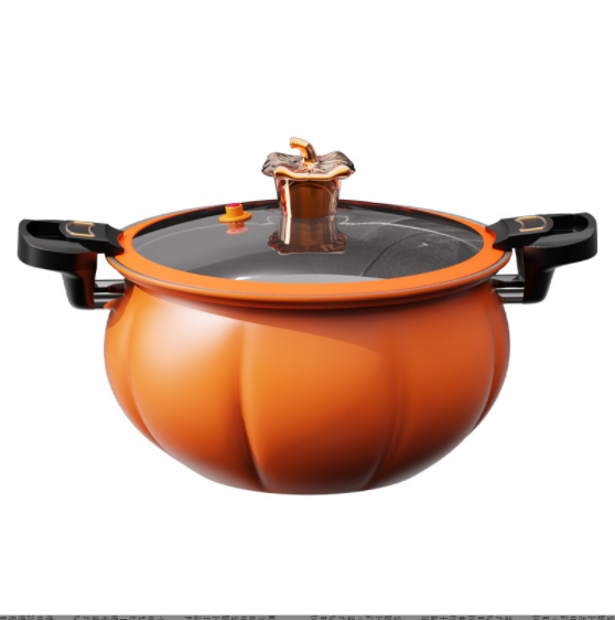 Fashion Pumpkin Shape  Non Stick Multifunction Kitchen Cooking Stewing Micro Pressure Pots Cookware Soup Stock Pot