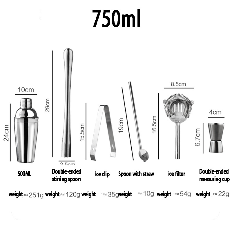 Shaker Set Measuring Jigger Stainless Steel 304 Martini Bartender Kit With All Bar Accessories Sets Tools