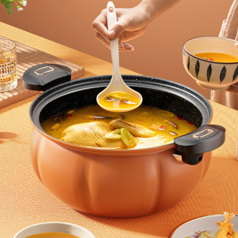 Fashion Pumpkin Shape  Non Stick Multifunction Kitchen Cooking Stewing Micro Pressure Pots Cookware Soup Stock Pot