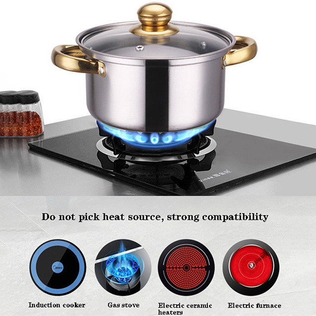 Factory direct sales kitchen is suitable for a variety of stoves stainless steel set of nonstick cookware