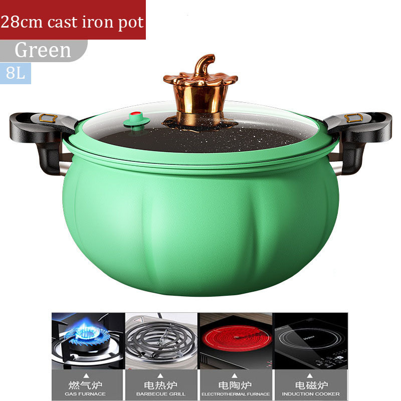 Fashion Pumpkin Shape  Non Stick Multifunction Kitchen Cooking Stewing Micro Pressure Pots Cookware Soup Stock Pot