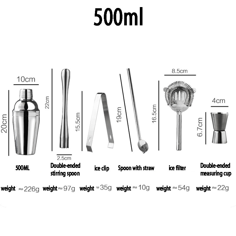 Shaker Set Measuring Jigger Stainless Steel 304 Martini Bartender Kit With All Bar Accessories Sets Tools