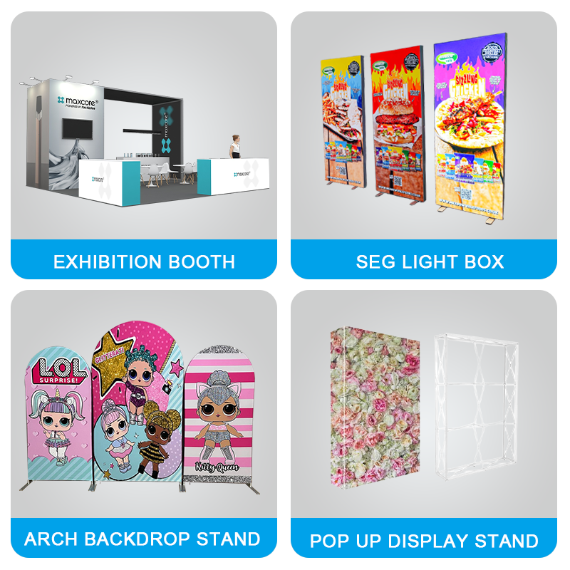 China Factory Seller 10x10 Trade Show Expo Portable Adjustable Stands Backdrop Display Banners With Logo And Stand