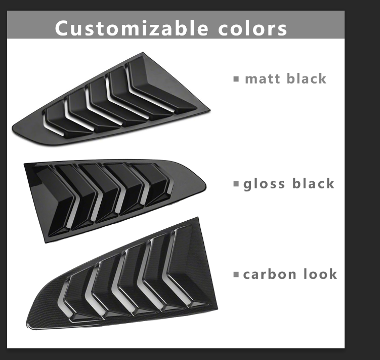 2pcs ABS Racing Style Rear Side Window Louvers Exterior Decoration Accessories Compatible For Hyundai Elantra 2021 2022 2023