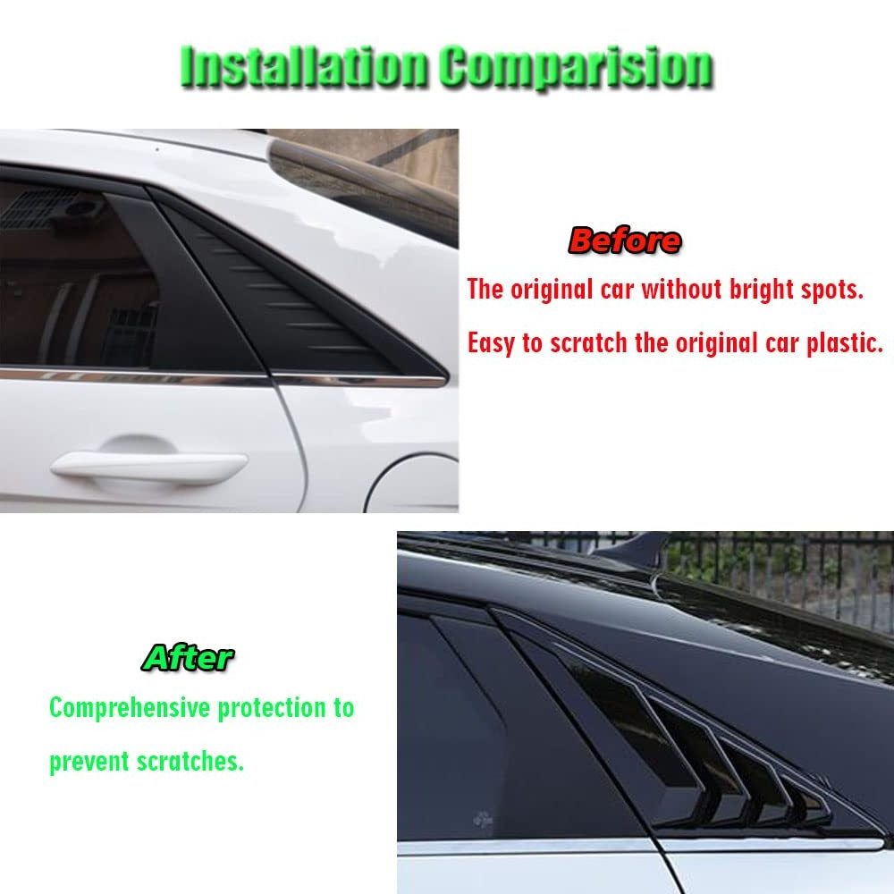 2pcs ABS Racing Style Rear Side Window Louvers Exterior Decoration Accessories Compatible For Hyundai Elantra 2021 2022 2023