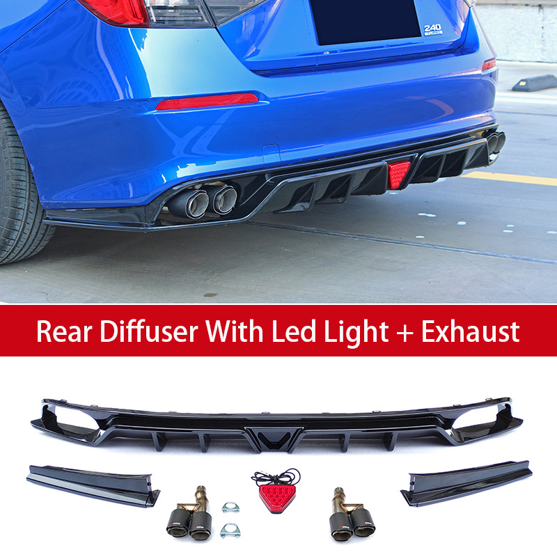 FE180 car exterior accessories front lip side skirts rear diffuser with exhaust body kits for Honda 11th Civic 2022+