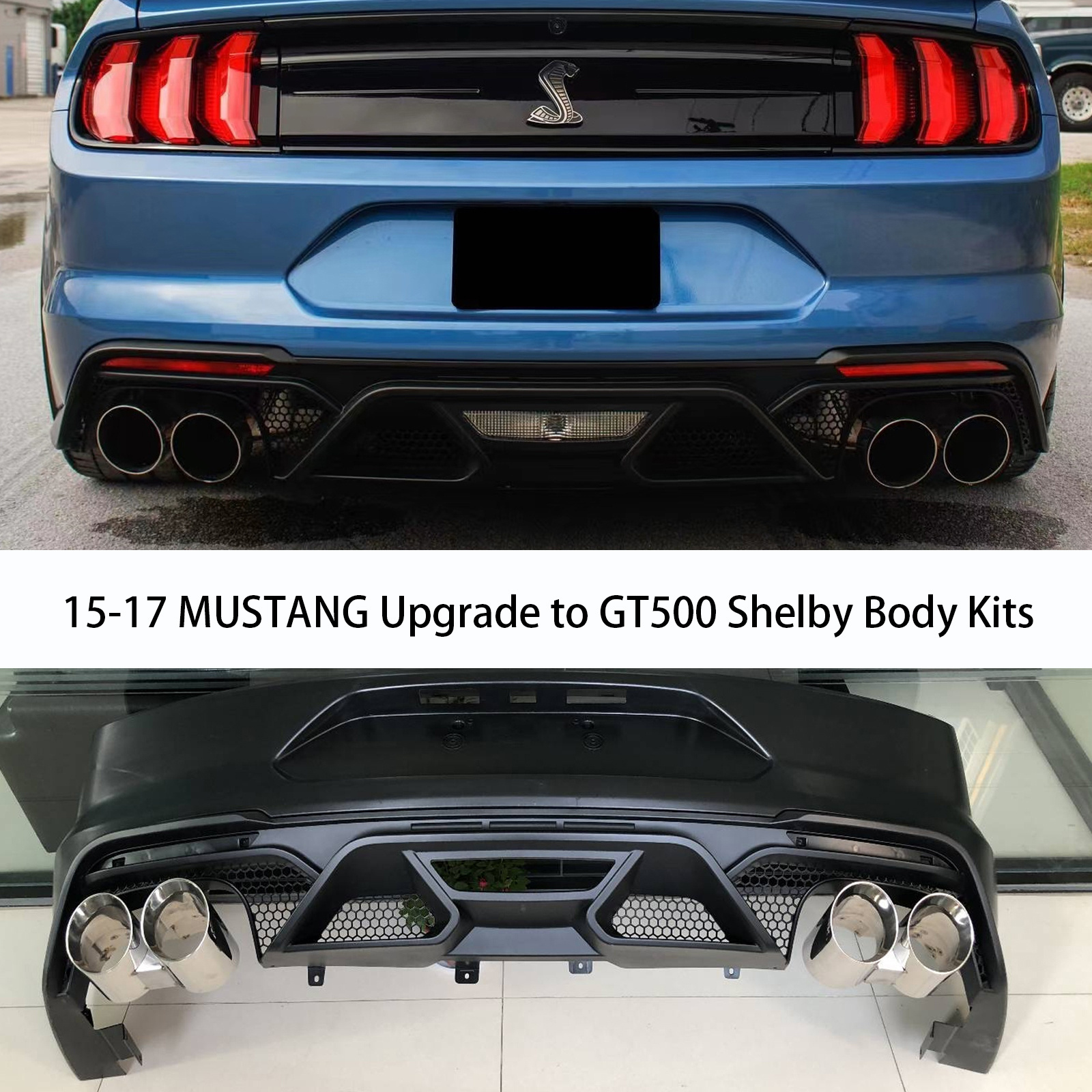 MUSTANG GT500 Shelby Bodykit Front Bumper Rear Bumper Rear Diffuser Body kits For Ford Mustang 2015-2017