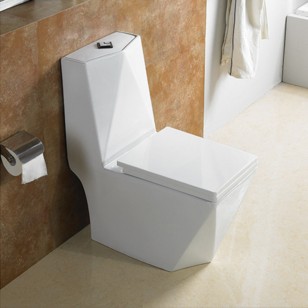 Wholesale Modern Sanitary Ware Ceramic One Piece Diamond Toilet for Apartment Use