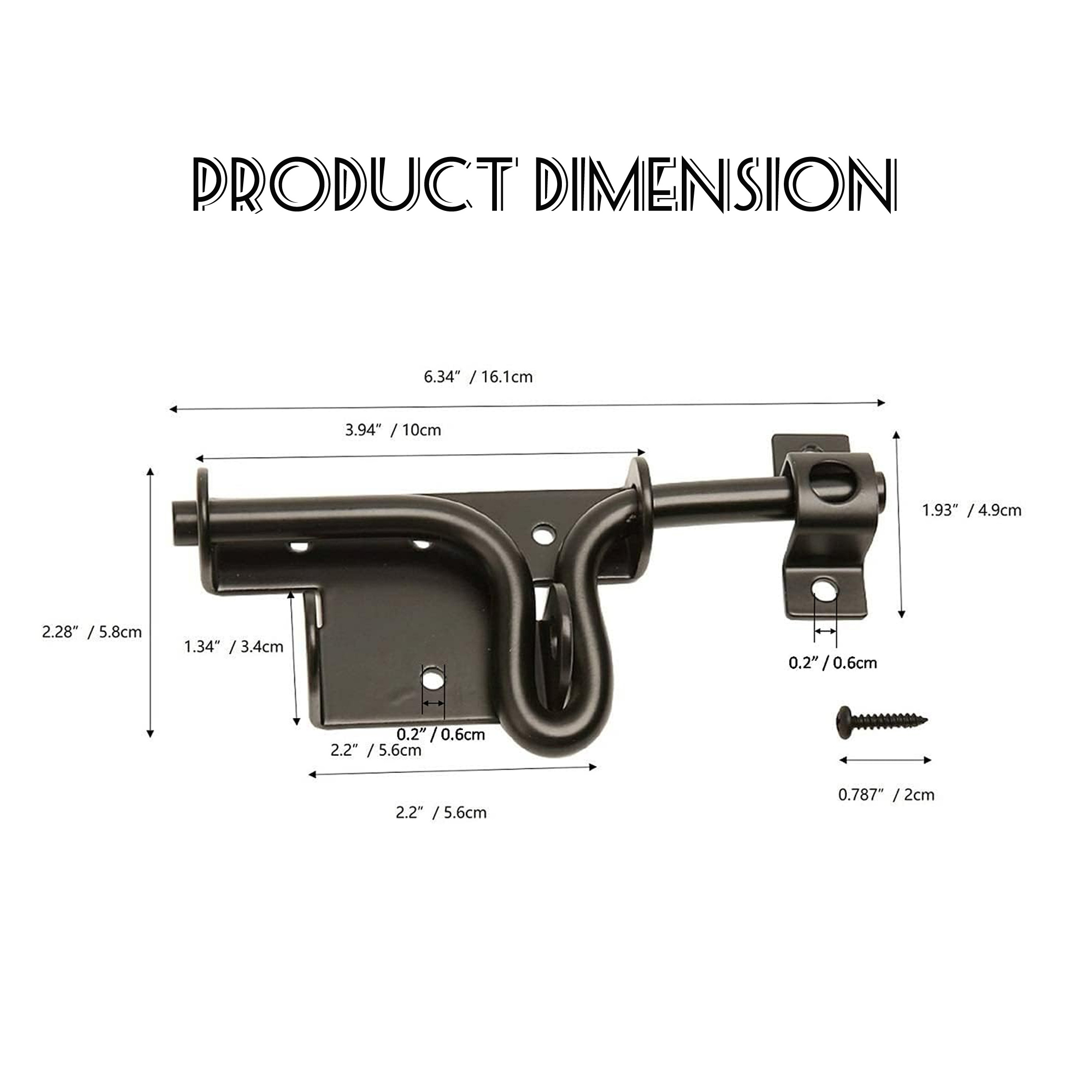 3/4/6/8 inch Barn Door locks and  Latches Hardware for bathroom Top Of Door Inside Door