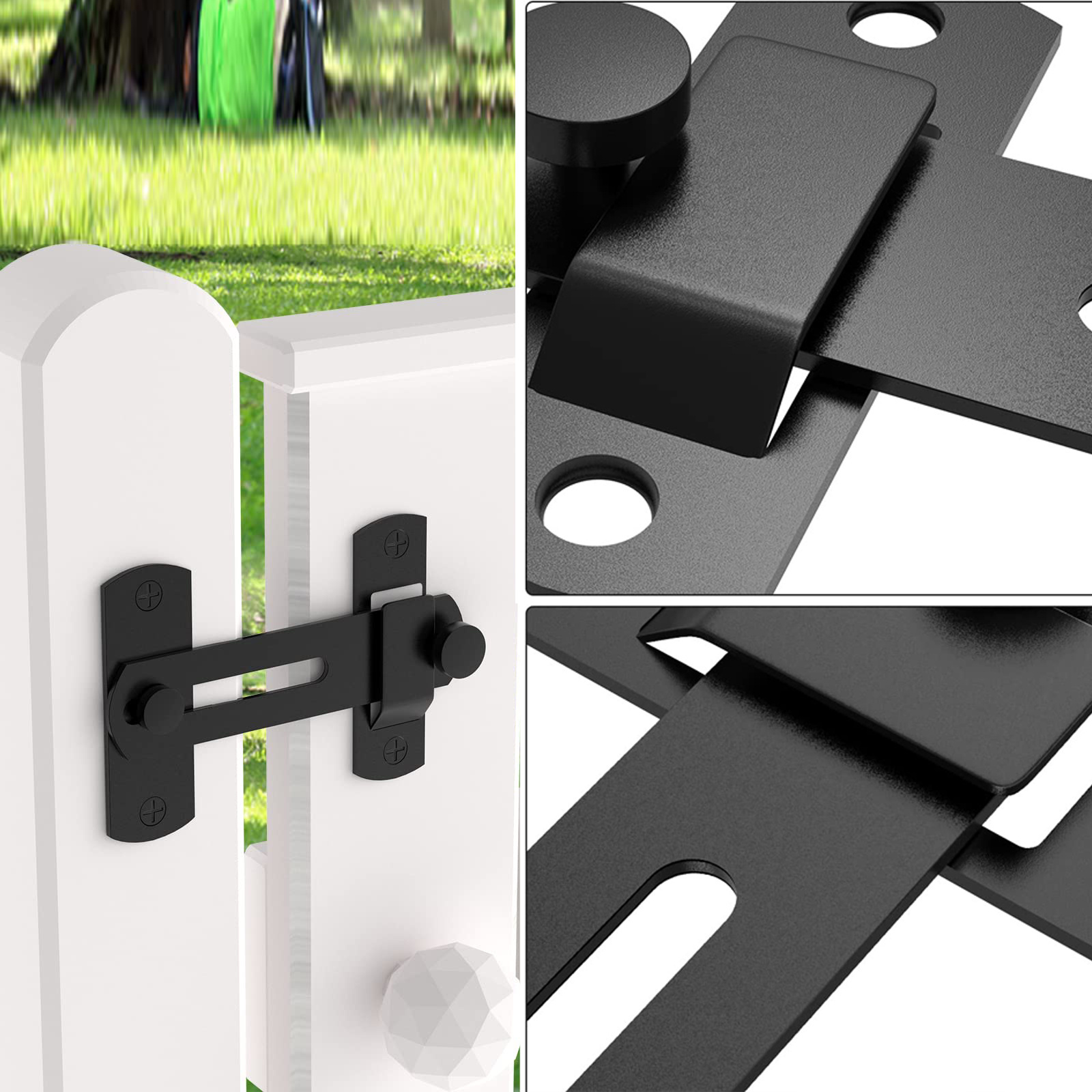 3/4/6/8 inch Barn Door Locks Gate Hook And Eye Latch for Barn Door Garage Door Garden Fence Balcony and Hall