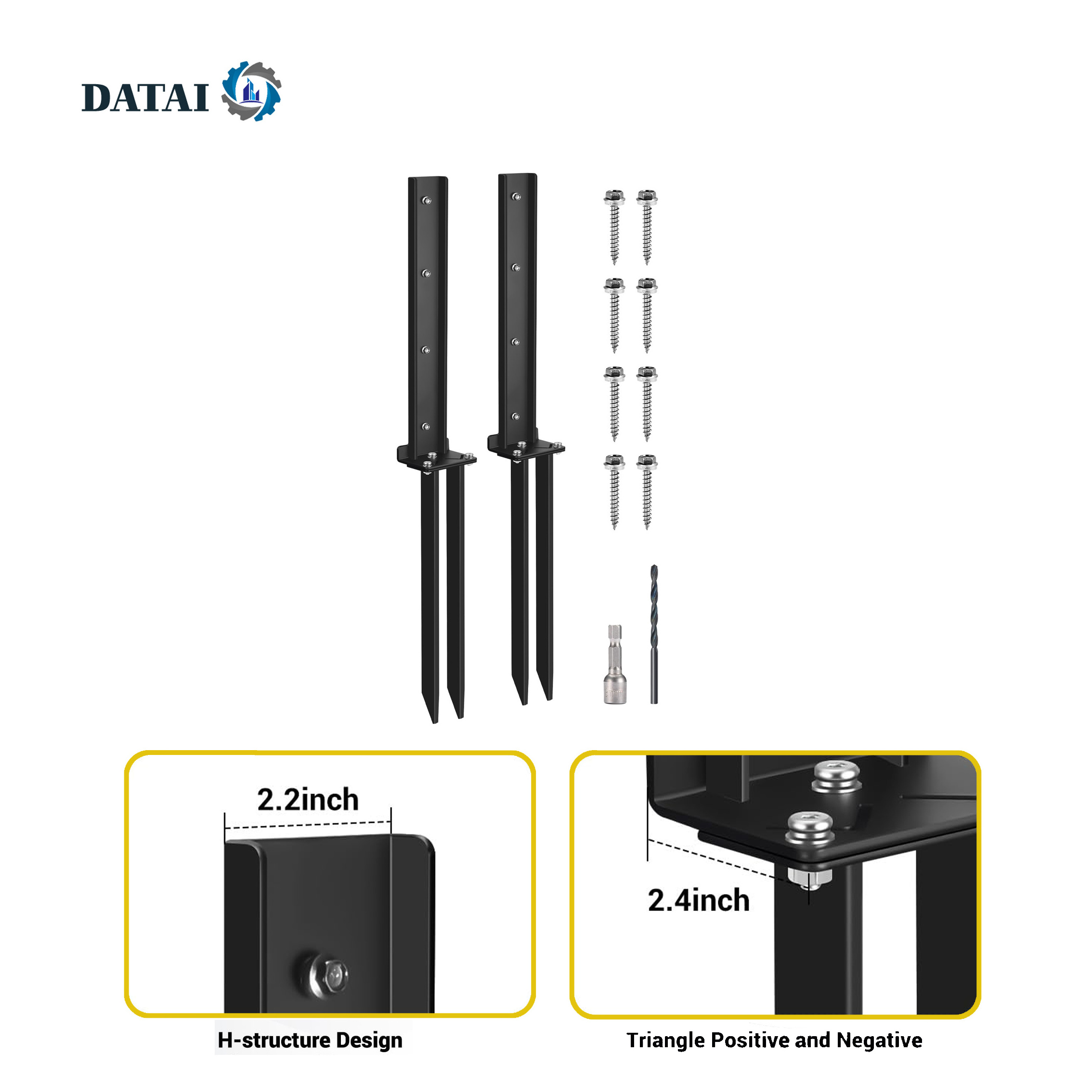 Heavy Duty Fence Post  Repair Anchor Spike Kit ,Fence Post Repair Stake,Ground Spike for Repair