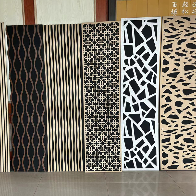 Apartment Interor Akupanel Wall And Ceiling Soundproof Pet And Wood Veneer Mdf Wood Slatted Wall Polyester Acoustic Panel