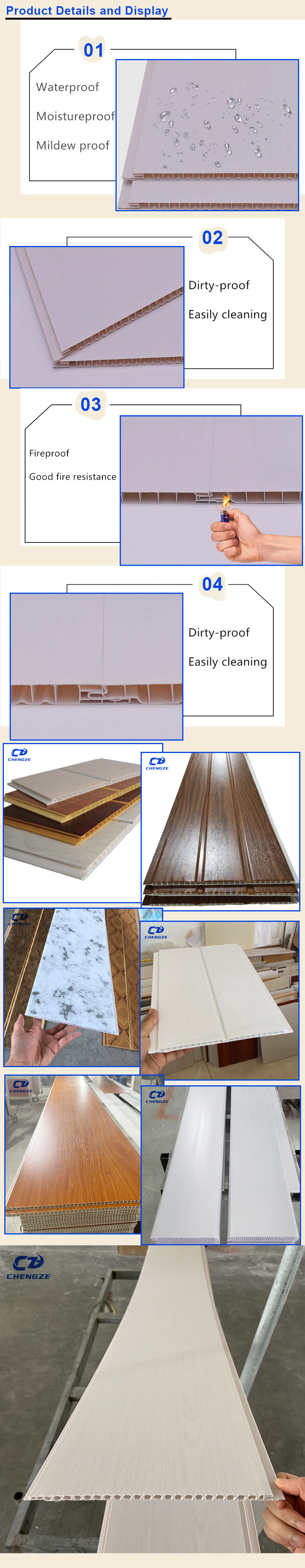 Factory Direct Supply Waterproof WPC Ceiling pvc ceiling panels ceiling decoration