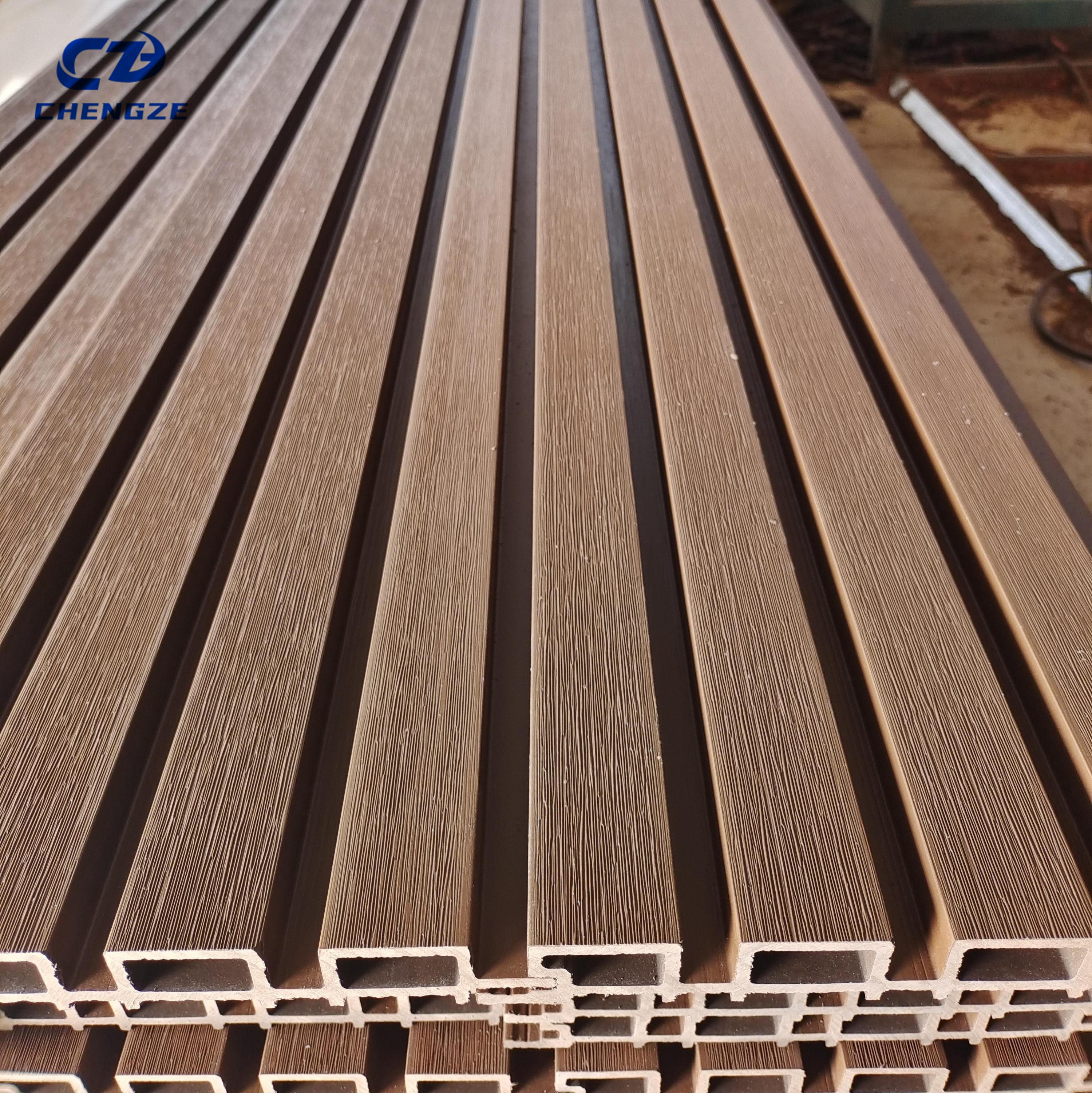 Exterior 3D Wood Fluted Panel WPC Cladding Boards Great Wall Panels