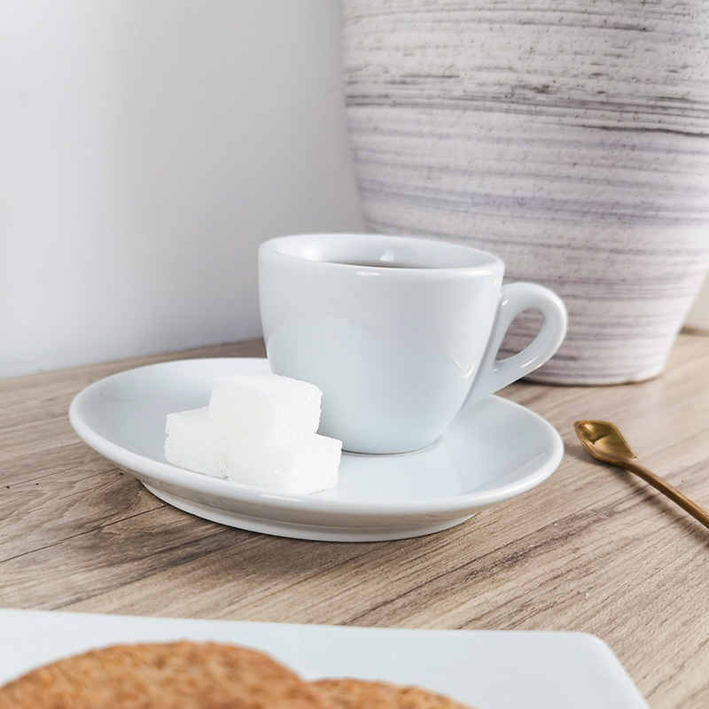 Cheap ceramic tea cup and saucer set porcelain tea coffee cup with biscuit saucer set