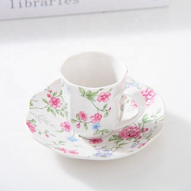 Custom Nordic espresso cup ceramic tea cup and saucer sets bone china