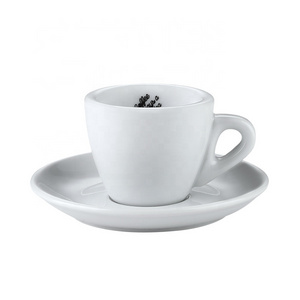 Classic white porcelain coffee cups and saucers wholesale custom logo