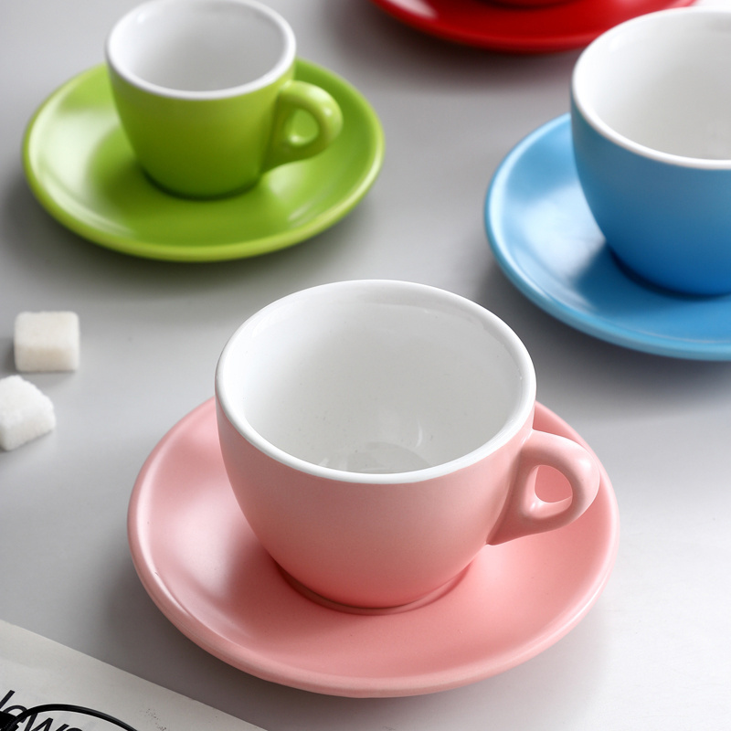 Wholesale Coffee Tea Set Ceramic Coffee Matt Orange  Cup And Saucer