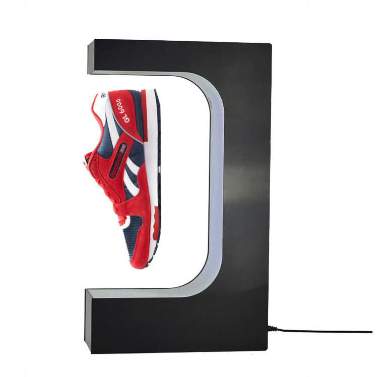 3D led light Magnetic Levitation Shoes Floating Rotating Display stand