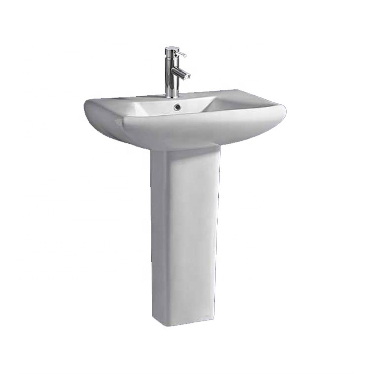 Hand Washing Ceramic Washing Pedestal Artificial Luxury Bathroom Basin Sink