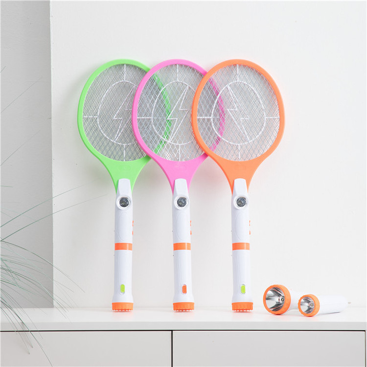 Manufacture  electric mosquito killer racket fly swatter bug zapper with torch