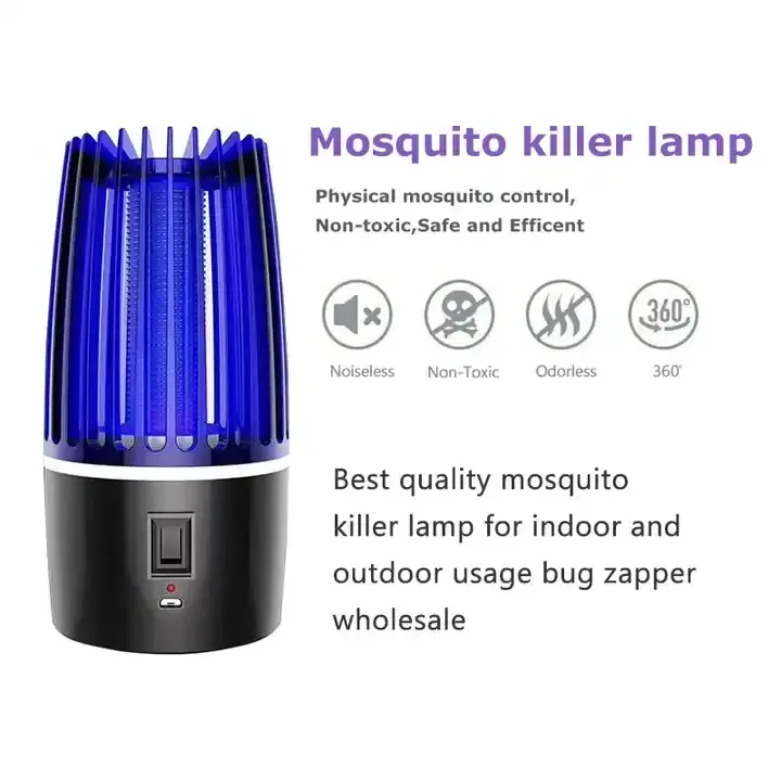 Lithium Battery Electric USB Insect Mosquito Killer Lamp Bug Zapper Fly Pest Catcher Trap LED Lamp Light