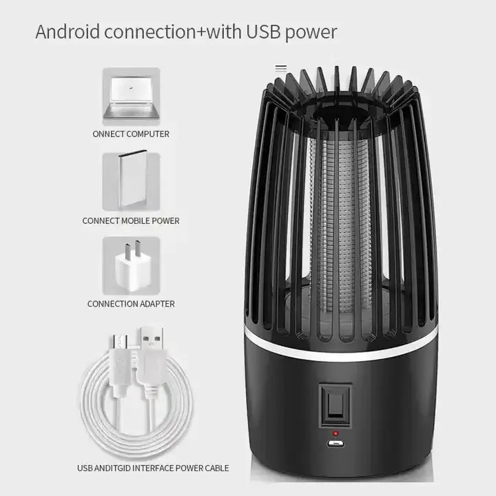 Lithium Battery Electric USB Insect Mosquito Killer Lamp Bug Zapper Fly Pest Catcher Trap LED Lamp Light