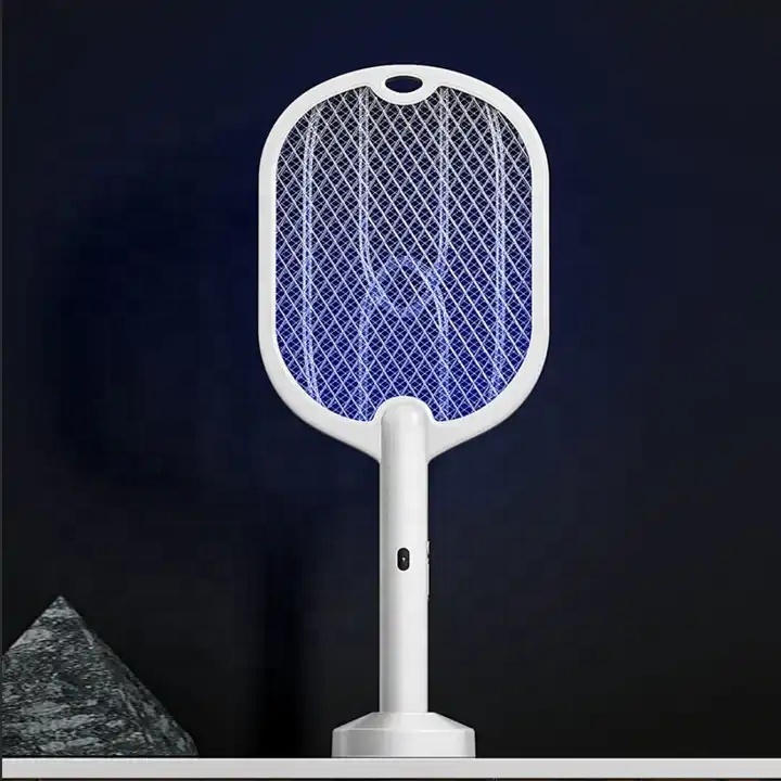 Factory direct sale  ABS 2 in 1 Rechargeable Electric Mosquito Killer Racket  mosquito Swatter lure led lamp for indoor