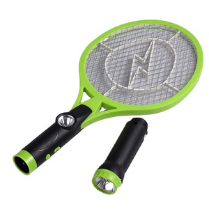 The high quality electronic mosquito killer bat  fly swatter Handheld Bug Zapper Racket with flashlight