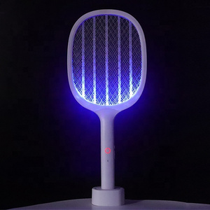 2 in 1 mosquito racket Type C to Type C charger electric fly swatter killer 6 UV light insect bug zapper