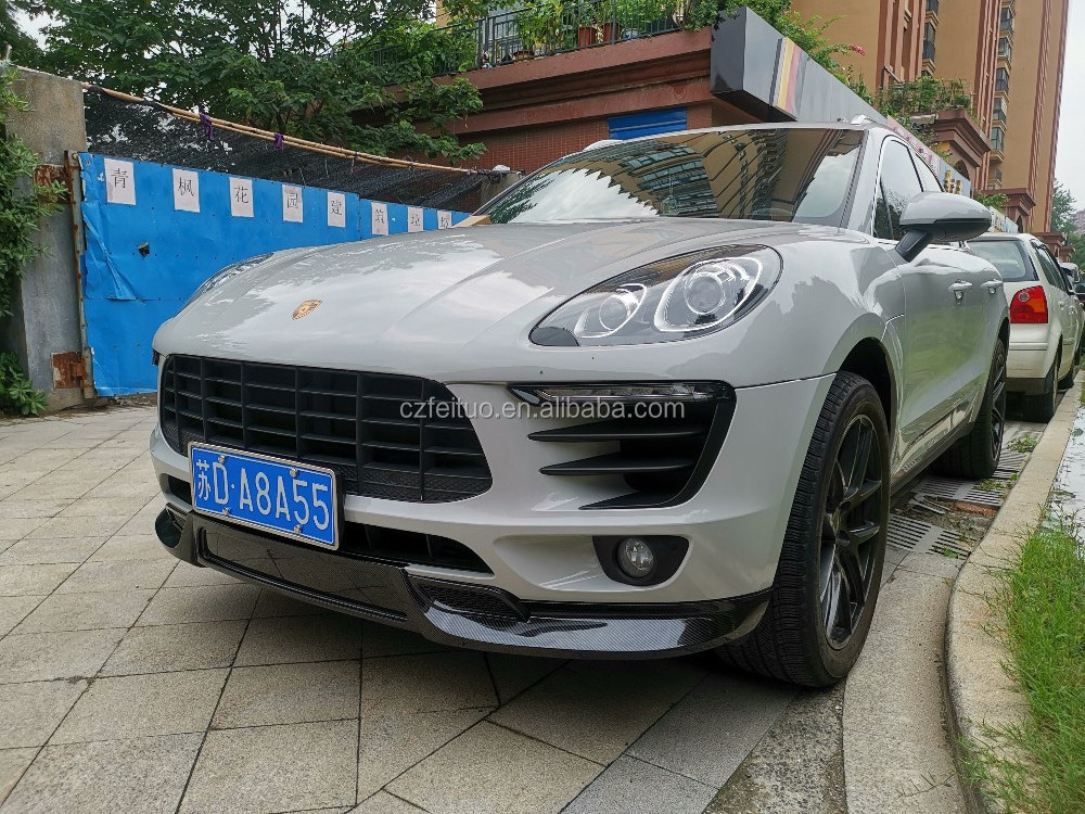 Auto spare parts Carbon Fiber front bumper lip for Porsche for Macan modified Techart body kit