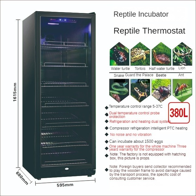 ODM Manufacturer Climbing Pet Incubator Egg Thermostatic Egg Incubator Black Steel Reptile Incubator