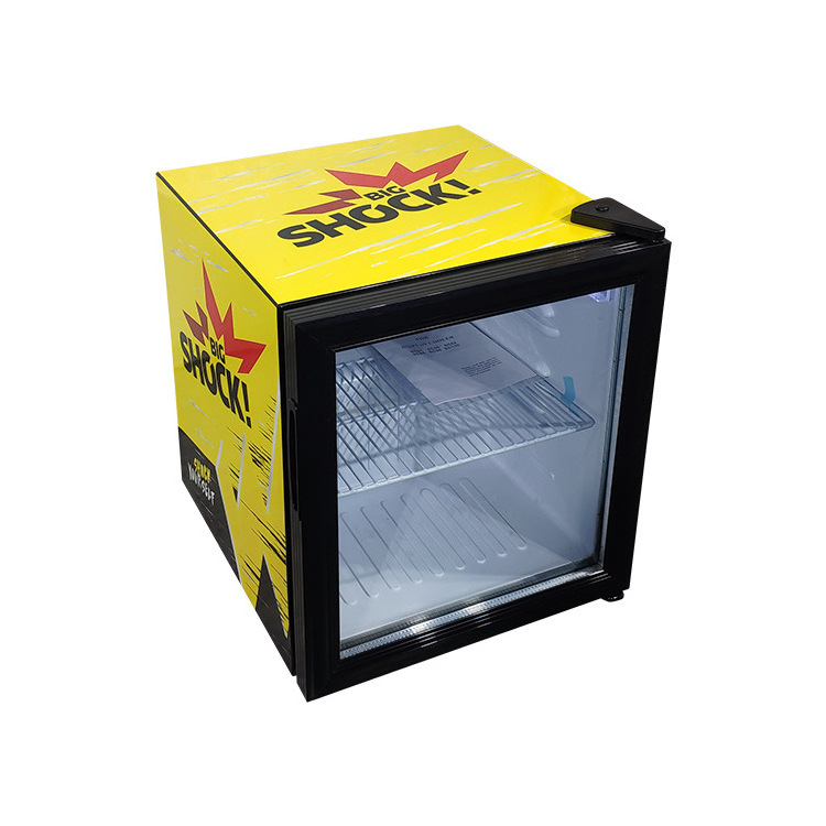 60 Cans Capacity Mini Fridge Cooler Small Drink Dispenser Cooler with glass door and Lock for Home Hotel