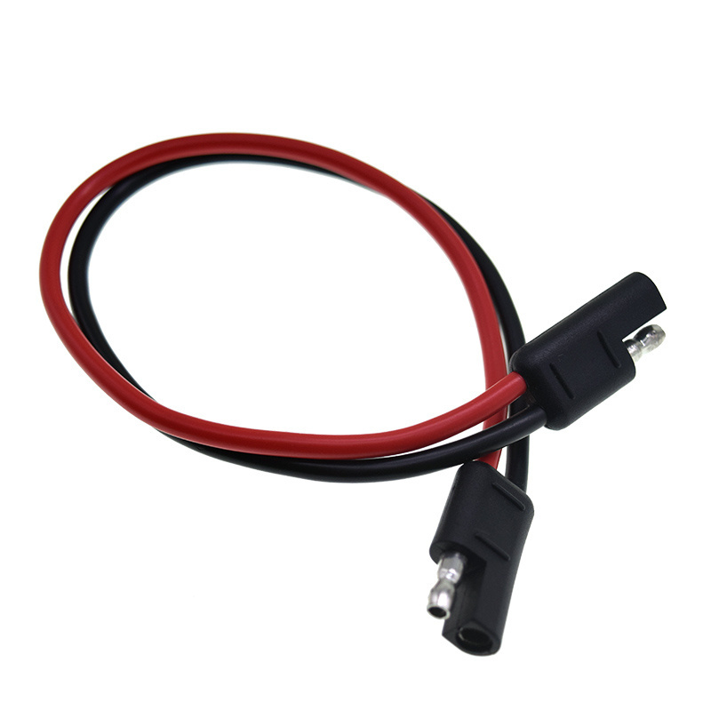 QUICK DISCONNECT WIRE HARNESS 2 PIN - SAE CONNECTOR 10 GAUGE Black&Red Nickle-plated